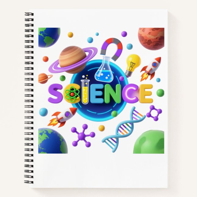 Science Lover Educational Typography Notebook (Front)