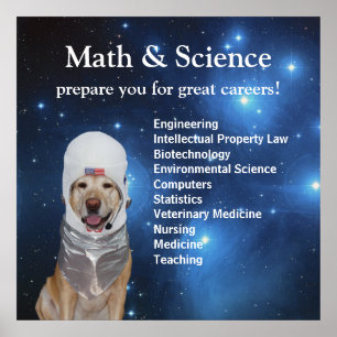 Science Math Cute Space Lab Stars Poster