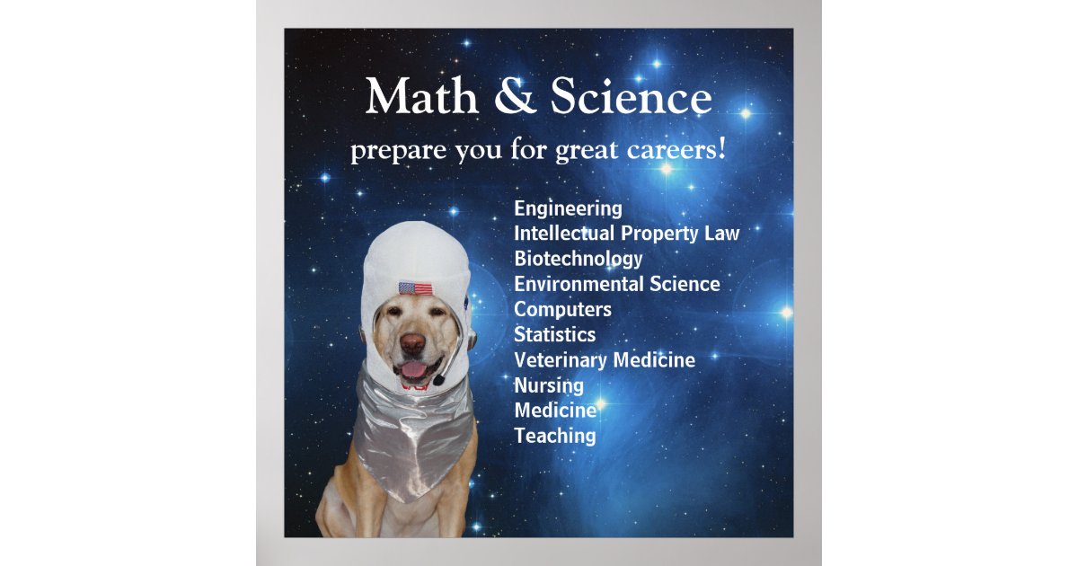 Science Math Cute Space Lab Stars Poster | Zazzle