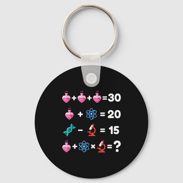 Science Math Riddle Valentine Chemistry Biology Lo Keychain (Front)