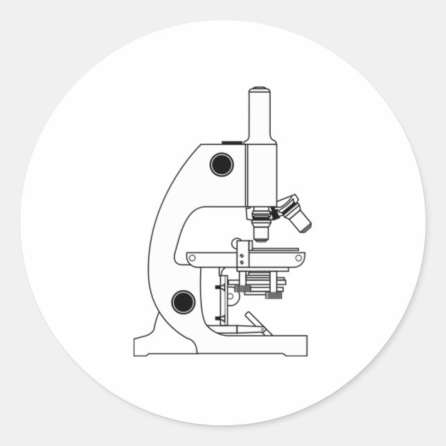 Science Microscope Classic Round Sticker (Front)