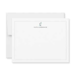 Science Microscope Gray Border Personalized Note Card