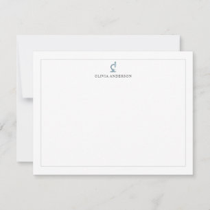Science Microscope Gray Border Personalized Note Card