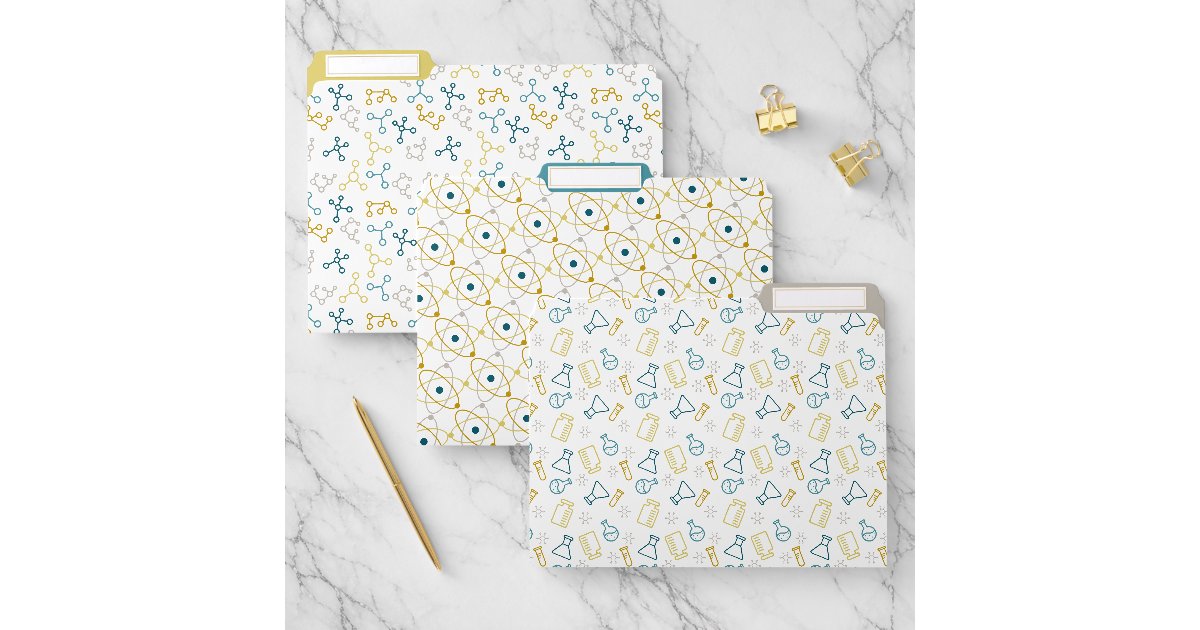 Science Molecules Atoms Laboratory Pattern File Folder | Zazzle