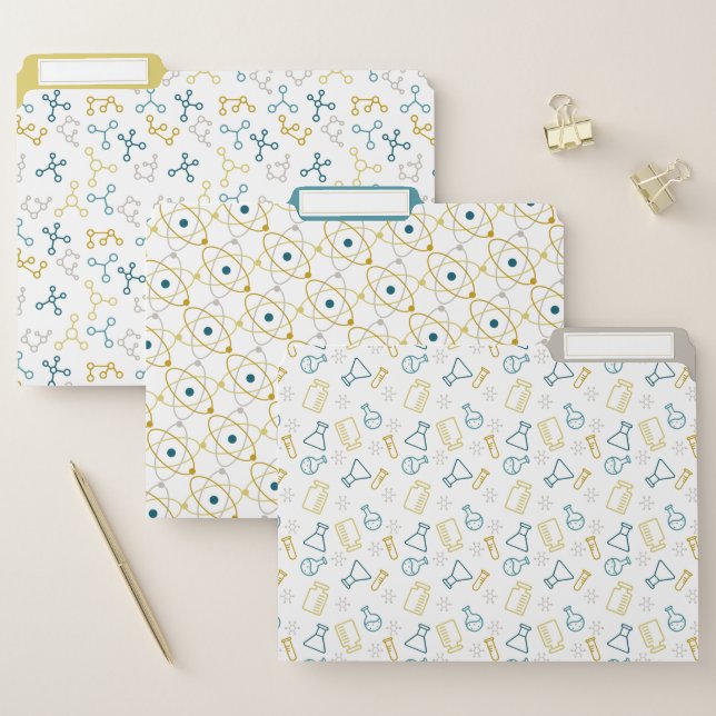 Science Molecules Atoms Laboratory Pattern File Folder (Set)