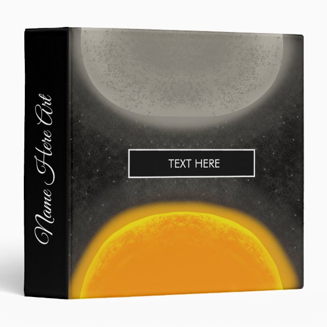 Science Moon Sun Astronomy Pattern 3 Ring Binder (Front/Spine)