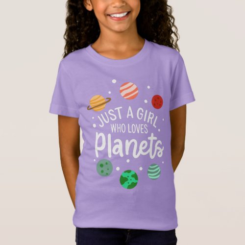 Science Nerd Outer Space Girl Who Loves Planets T_Shirt