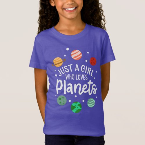 Science Nerd Outer Space Girl Who Loves Planets T_Shirt