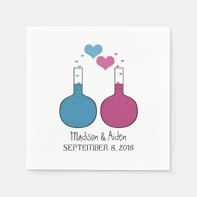 Science of Love Wedding Paper Napkins (Front)