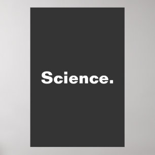 Science one word minimalism design poster