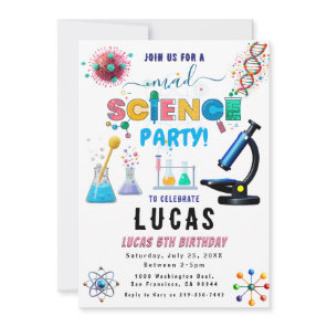 Science Party Birthday Invitation
