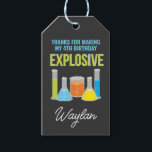 Science Party Favor Tags in Blue<br><div class="desc">Boys science party favor tags,  perfect for your little scientists' next birthday experiment.</div>