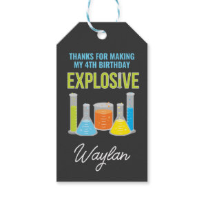 Science Party Favor Tags in Blue