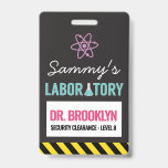 Science Party ID Badge<br><div class="desc">Girls science party ID badge,  perfect addition for your little scientists' next birthday experiment.</div>