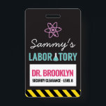 Science Party ID Badge<br><div class="desc">Girls science party ID badge, perfect addition for your little scientists' next birthday experiment.</div>