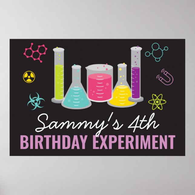 Science Party Sign in Pink (Front)