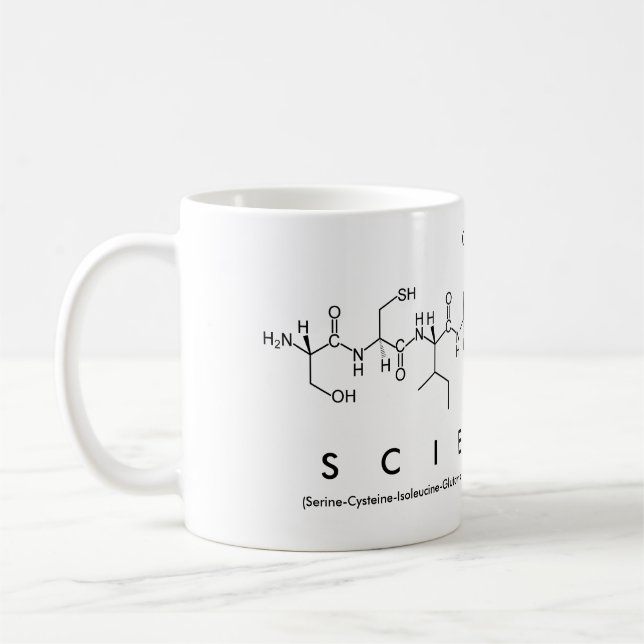 Science peptide word mug (Left)
