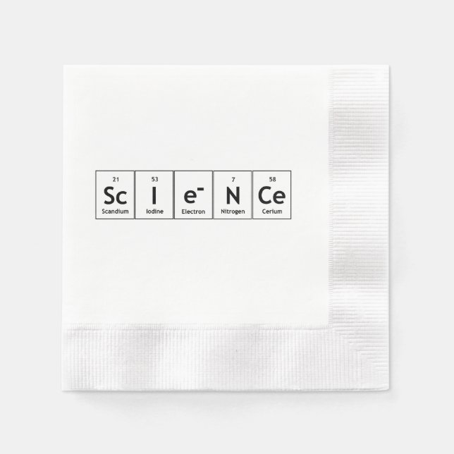 ScIeNCe Periodic Table Elements Word Chemistry Napkins (Front)