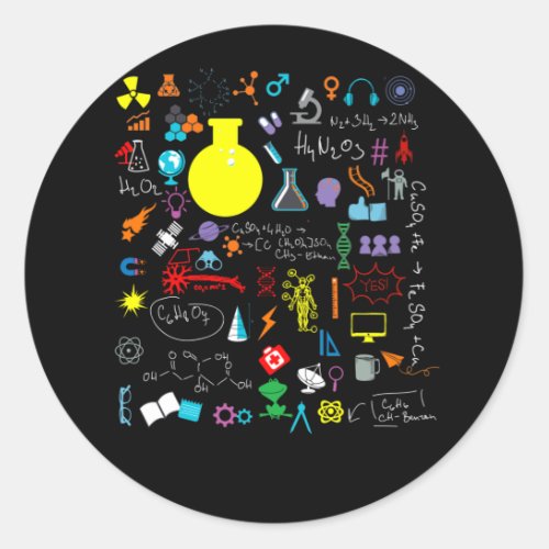 Science Physic Math Chemistry Biology Astronomy Classic Round Sticker