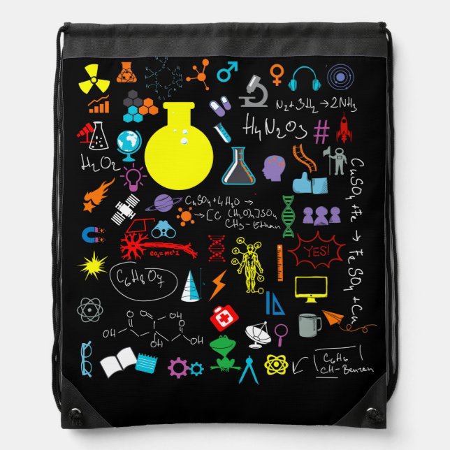 Science Physic Math Chemistry Biology Astronomy Drawstring Bag (Front)