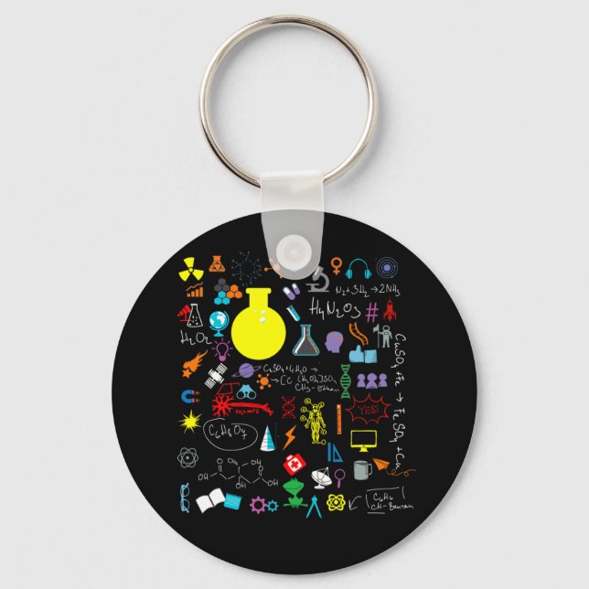 Science Physic Math Chemistry Biology Astronomy Keychain (Front)