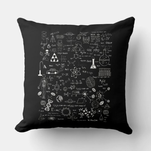 Science Physic Math Chemistry Biology Astronomy Throw Pillow