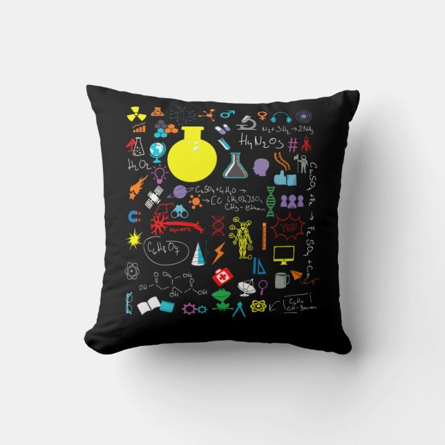 Science Physic Math Chemistry Biology Astronomy Throw Pillow (Front)