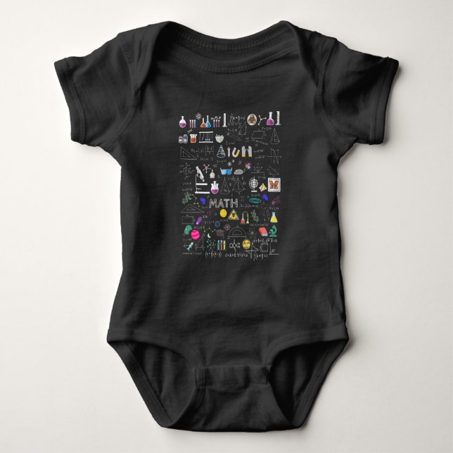 Science Physics Math Chemistry Biology Astronomy Baby Bodysuit (Front)