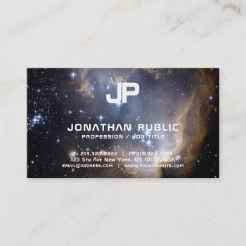 Science Physics Space Universe Monogram Plain Business Card by art_grande at Zazzle