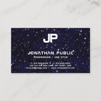 Science Physics Space Universe Monogram Plain Business Card by art_grande at Zazzle