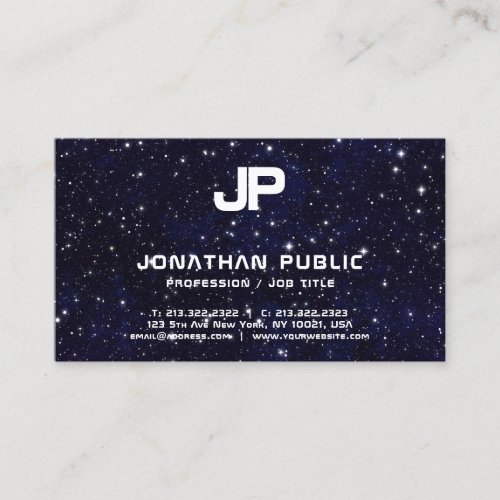 Science Physics Space Universe Monogram Plain Business Card