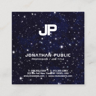 Science Physics Space Universe Monogram Plain Square Business Card
