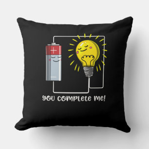 Science Physics You Complete Me Funny Joke Throw Pillow