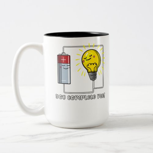 Science Physics You Complete Me Funny Joke Two_Tone Coffee Mug