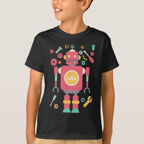 Science Robot Technology Robots Girls T_Shirt