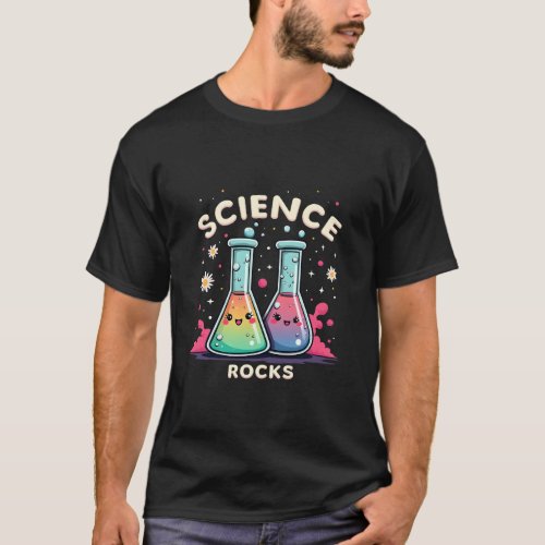 Science Rocks Kawaii Chemistry beakers  T_Shirt