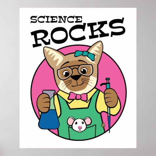 Science Rocks Siamese Cat Poster
