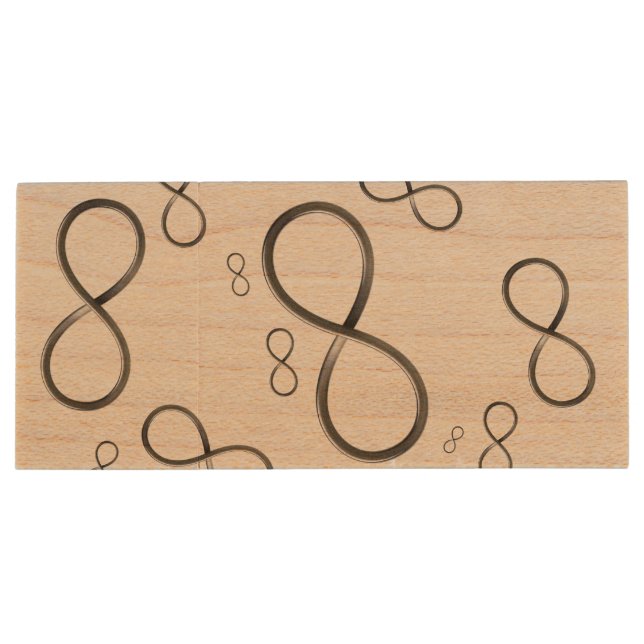 Science Rules | Infinity Geek Gifts Wood USB Flash Drive (Back)