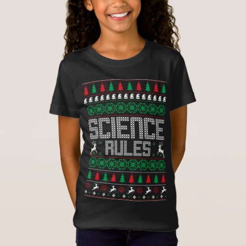 Science Rules Ugly Christmas Funny Sweater Scienti