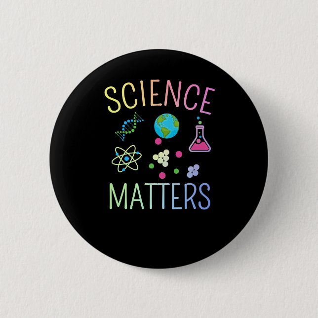 Science S - Funny Science Pun Sticker  Button (Front)