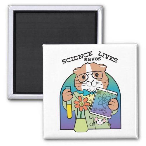 Science Saves Lives Cute Guinea Pig Magnet