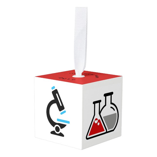 Science Sciences Design Cube Ornament (Front Angled)