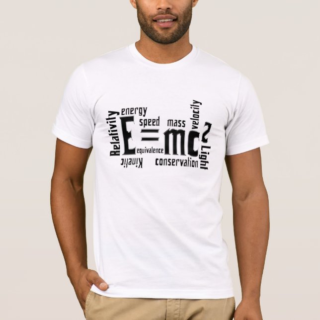 Science Scientist T-Shirts Typography e=mc2 (Front)