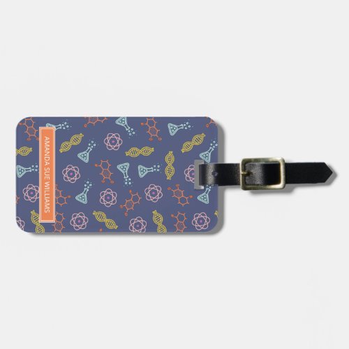 Science  Scientist _ Your Name Monogram DNA Luggage Tag