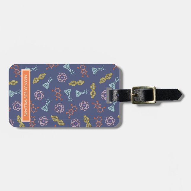Science / Scientist - Your Name /Monogram DNA Luggage Tag (Front Horizontal)