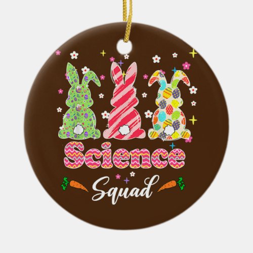 Science Squad Teacher Easter Bunny  Ceramic Ornament