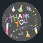 Science Sticker Thank you Birthday Favor tag Girl<br><div class="desc">♥ Your own perfect Sticker,  Cupcake Topper and Envelope Seal! Science theme.</div>