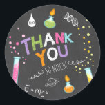 Science Sticker Thank you Birthday Favor tag Girl<br><div class="desc">♥ Your own perfect Sticker,  Cupcake Topper and Envelope Seal! Science theme.</div>