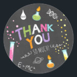 Science Sticker Thank you Birthday Favor tag Girl<br><div class="desc">♥ Your own perfect Sticker,  Cupcake Topper and Envelope Seal! Science theme.</div>