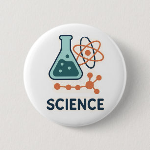 Science Subject Sticker – Flask, Molecules & Atom Button
